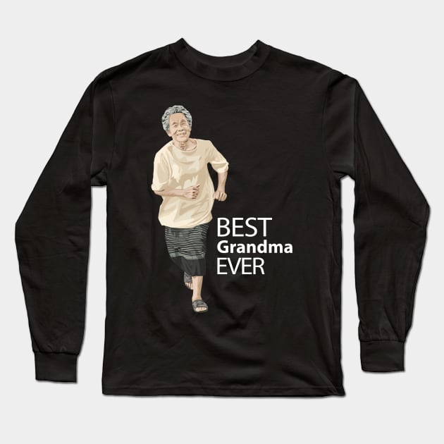 Best Grandma Ever Long Sleeve T-Shirt by KewaleeTee